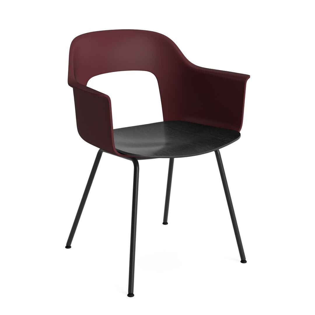 HAY Living Armlehnstuhl mit Stahlgestell Layout 212 von Hay Bordeaux, Black