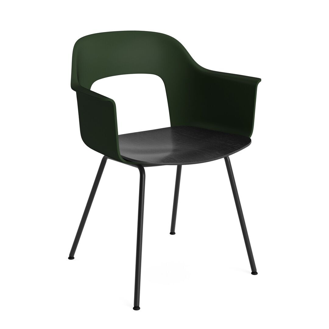HAY Living Armlehnstuhl mit Stahlgestell Layout 212 von Hay Bottle green, Black