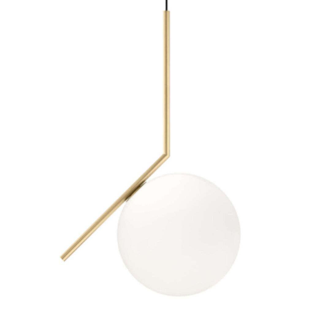 Flos Pendelleuchte IC S2 von Flos  messing/gebürstet/Ø30cm