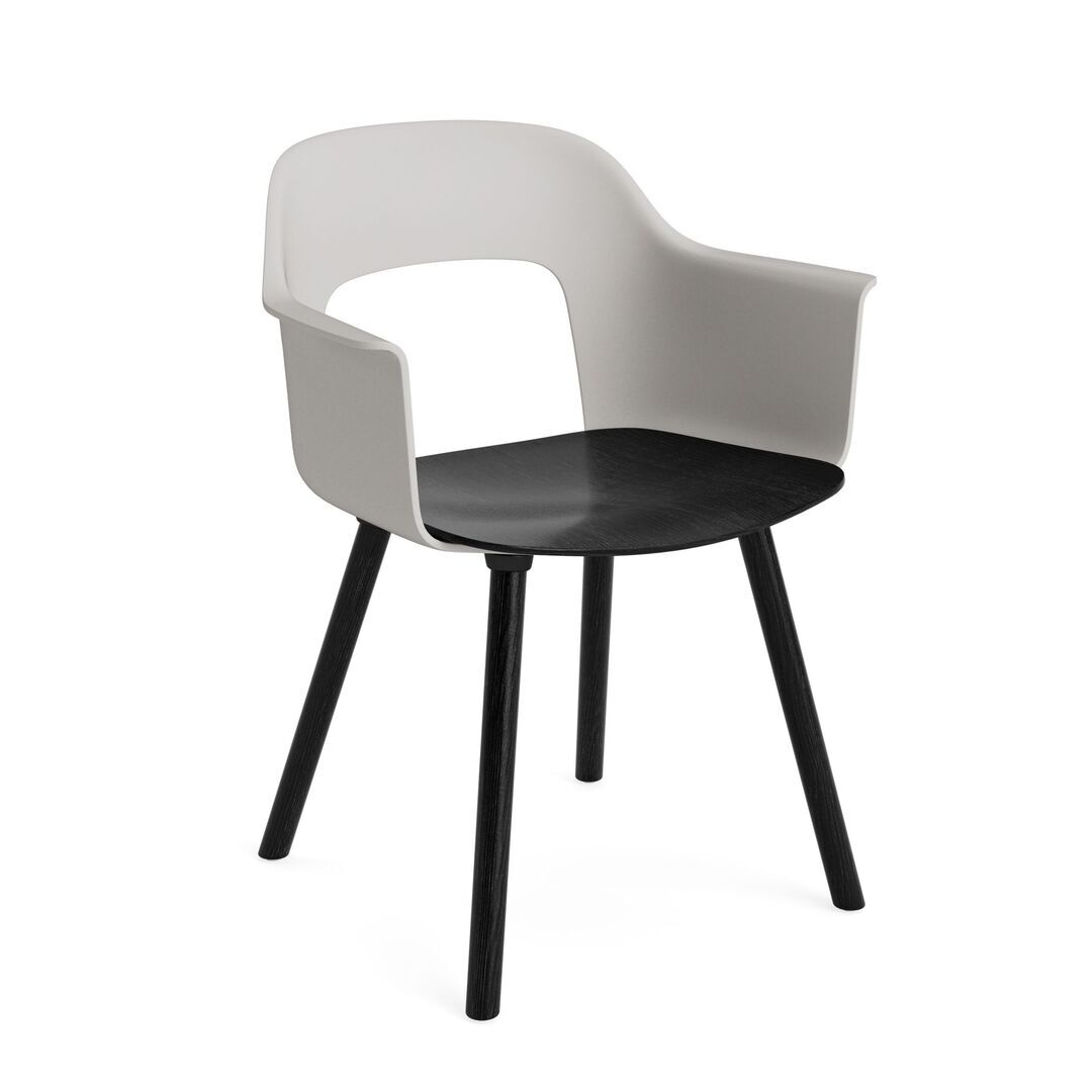 HAY Living Armlehnstuhl mit Holzbeinen Layout 222 von Hay Sky Grey, Black