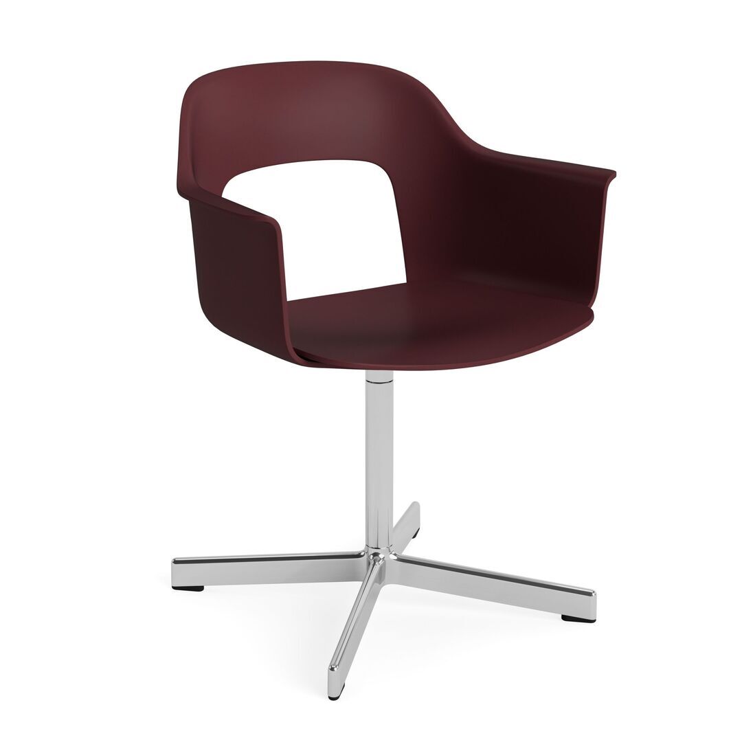 HAY Living Armlehnstuhl mit Drehgestell Layout 231 von Hay Bordeaux, Aluminium poliert