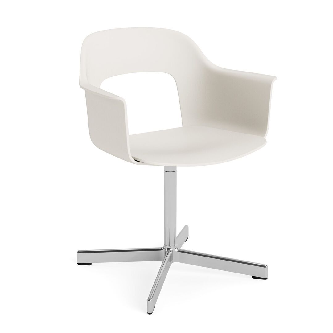 HAY Living Armlehnstuhl mit Drehgestell Layout 231 von Hay Cream White, Aluminium poliert