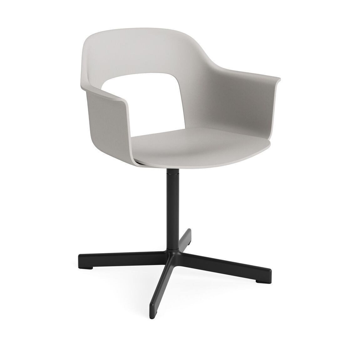 HAY Living Armlehnstuhl mit Drehgestell Layout 231 von Hay Sky Grey, Schwarz pulverbeschichtet Aluminium