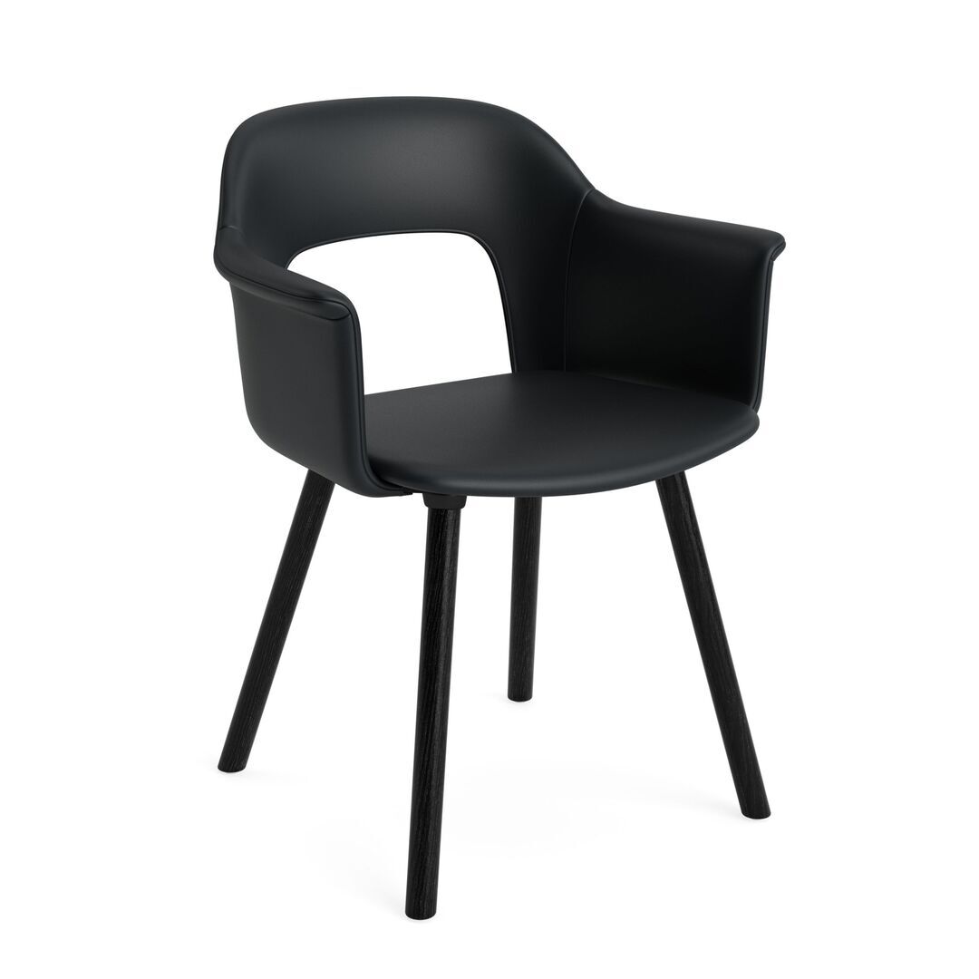 HAY Living Armlehnstuhl mit Holzbeinen und Vollpolsterung Layout 224 von Hay Black, Grano -  Black