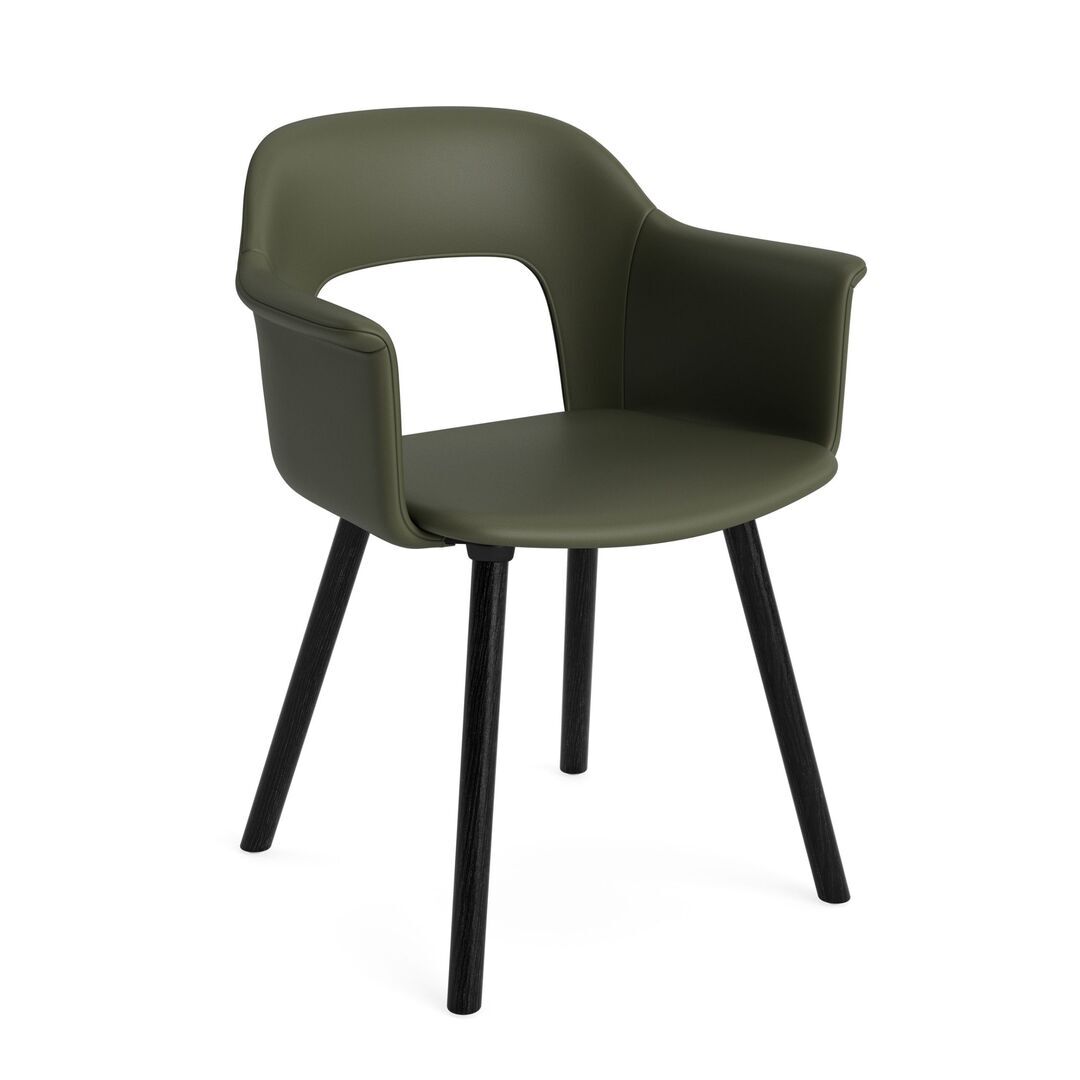 HAY Living Armlehnstuhl mit Holzbeinen und Vollpolsterung Layout 224 von Hay Black, Grano - Caper green