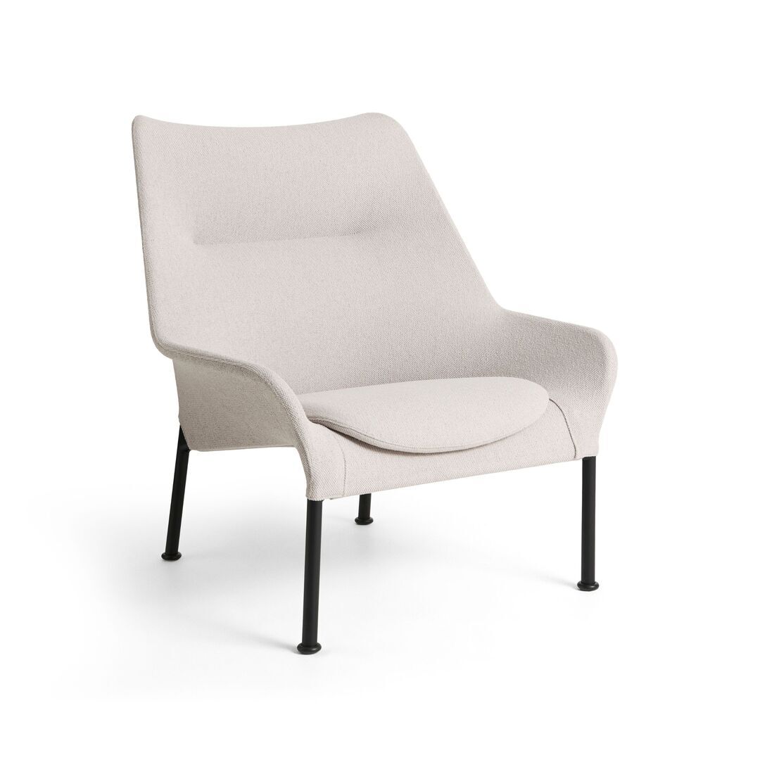 HAY Living Hay O2 Lounge Chair Filzgleiter, Stahl pulverbeschichtet schwarz, Lift - Soft Light Grey