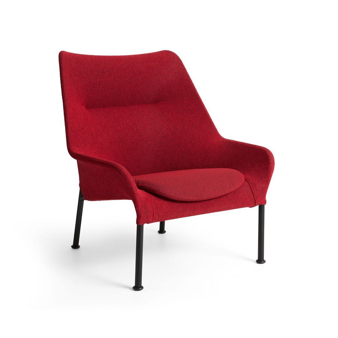 HAY Living Hay O2 Lounge Chair Filzgleiter, Stahl pulverbeschichtet schwarz, Lift - Soft Red