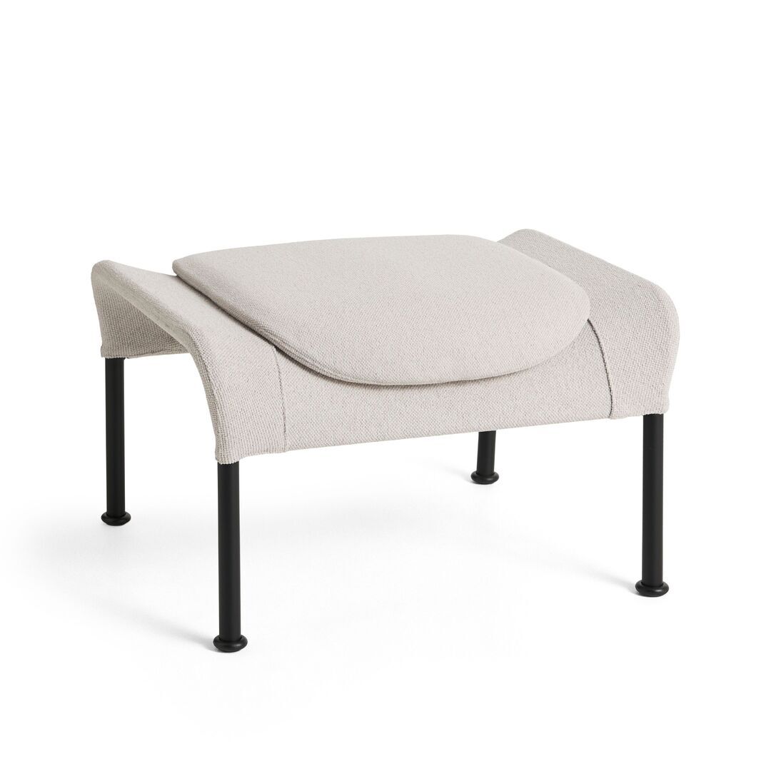 HAY Living Hay O2 Ottoman Filzgleiter, Stahl pulverbeschichtet schwarz, Lift - Soft Light Grey