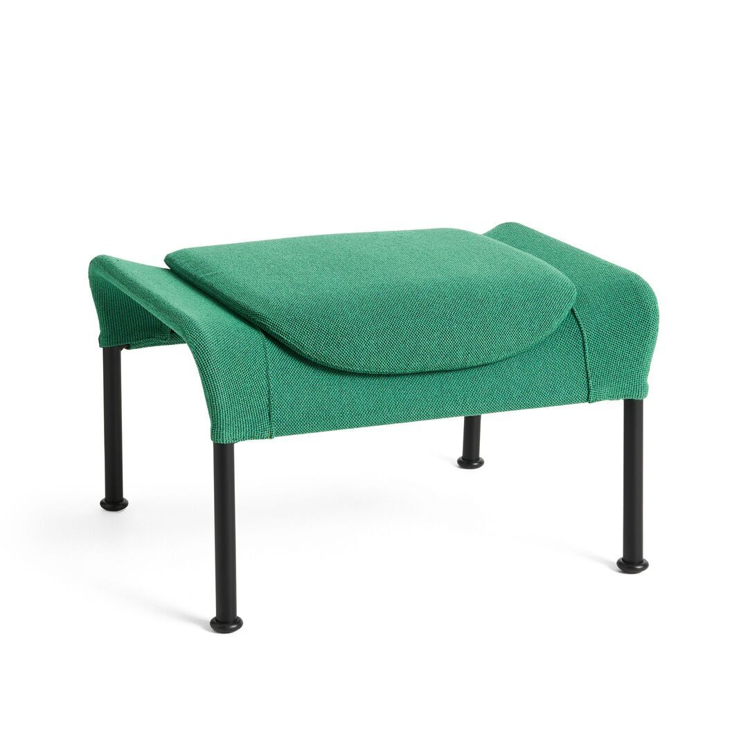 HAY Living Hay O2 Ottoman Filzgleiter, Stahl pulverbeschichtet schwarz, Lift - Soft Green