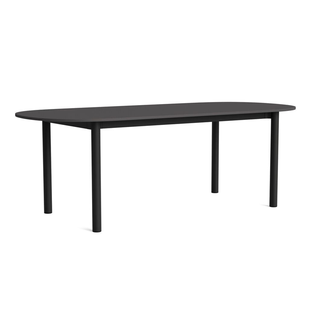 HAY Living Länglicher Esstisch Annex von Hay L: 220 cm, Linoleum Dark Grey, Charcoal