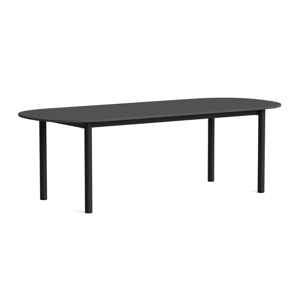 HAY Living Länglicher Esstisch Annex von Hay L: 240 cm, Linoleum Dark Grey, Charcoal