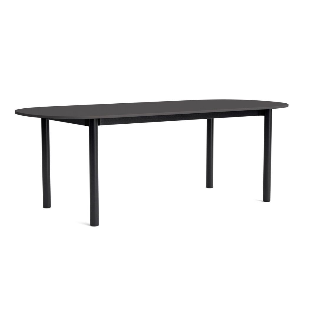 HAY Living Länglicher Esstisch Annex von Hay L: 220 cm, Linoleum Dark Grey, Black Laminat