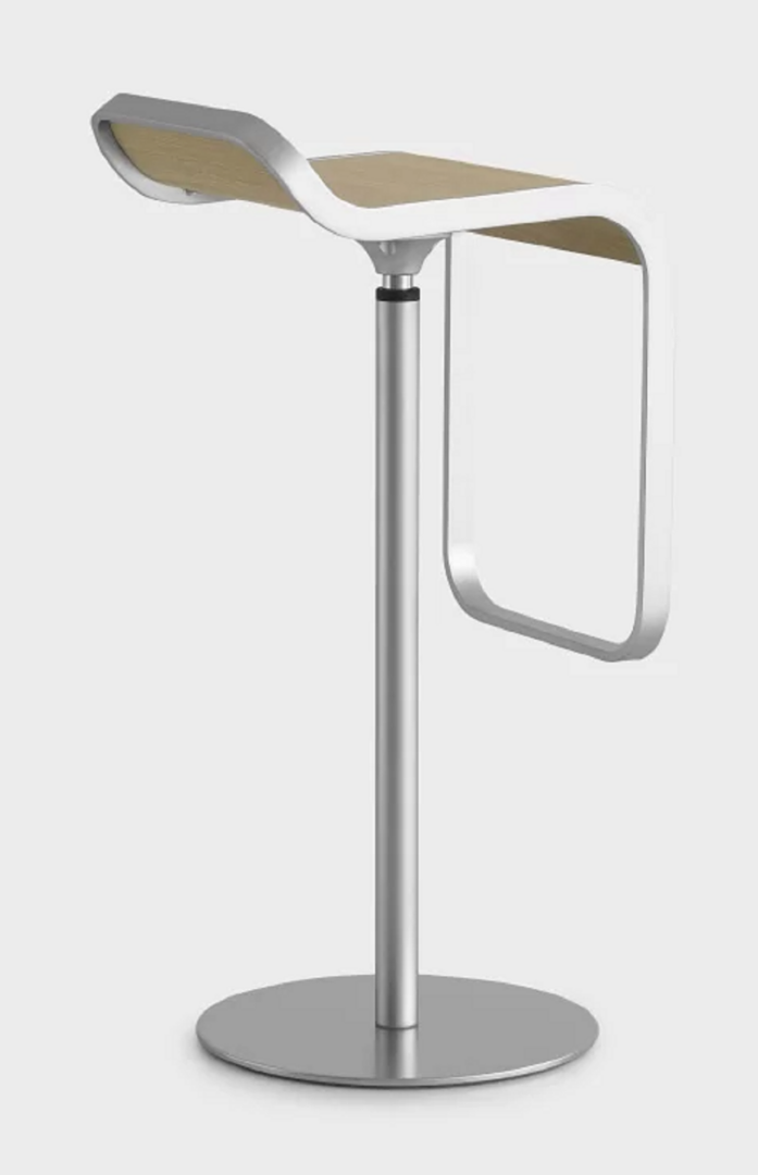 Lapalma Lem 80 Fix Hocker / Barhocker - Matt Verchromt - Eiche Gebleicht