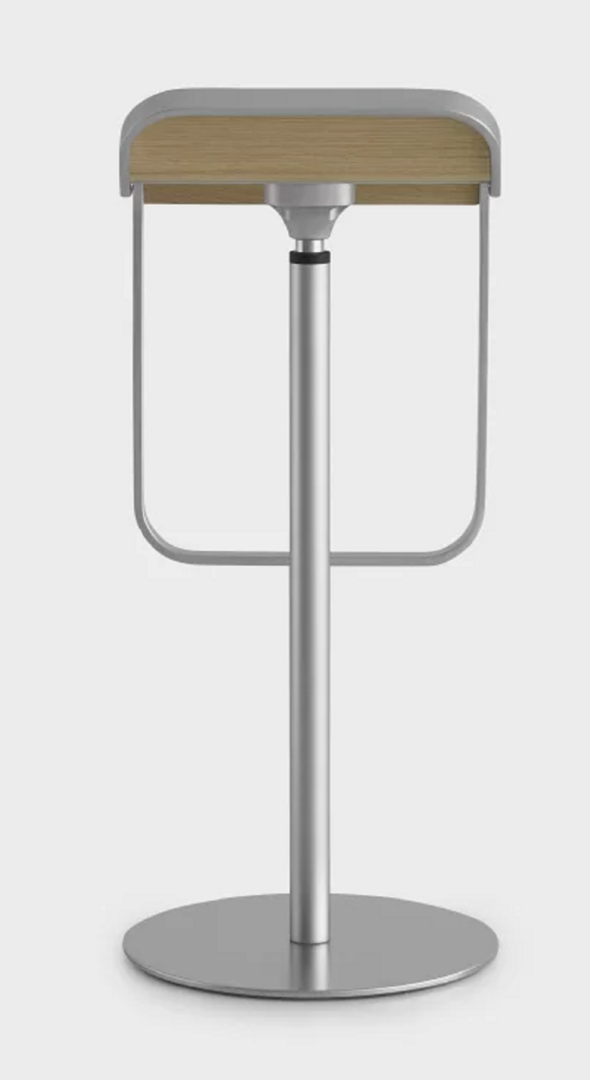 Lapalma Lem 80 Fix Hocker / Barhocker - Matt Verchromt - Eiche Gebleicht