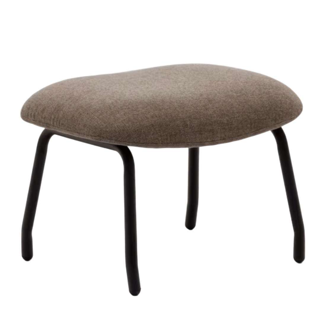 Kave Home KAVE HOME BELINA - NUR OTTOMAN Stahl in Schwarz, Chenille Braun