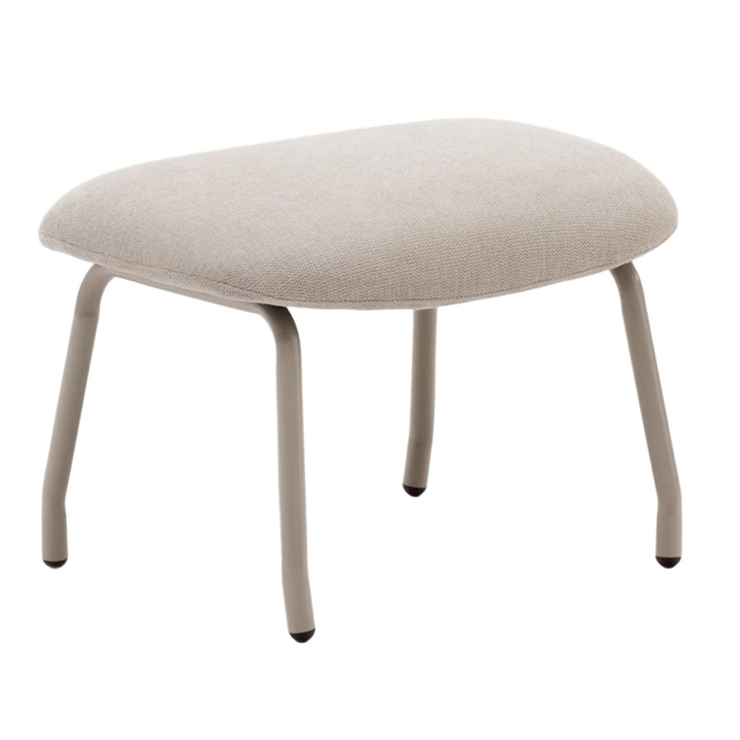 Kave Home KAVE HOME BELINA - NUR OTTOMAN Stahl in Weiss, Chenille Beige