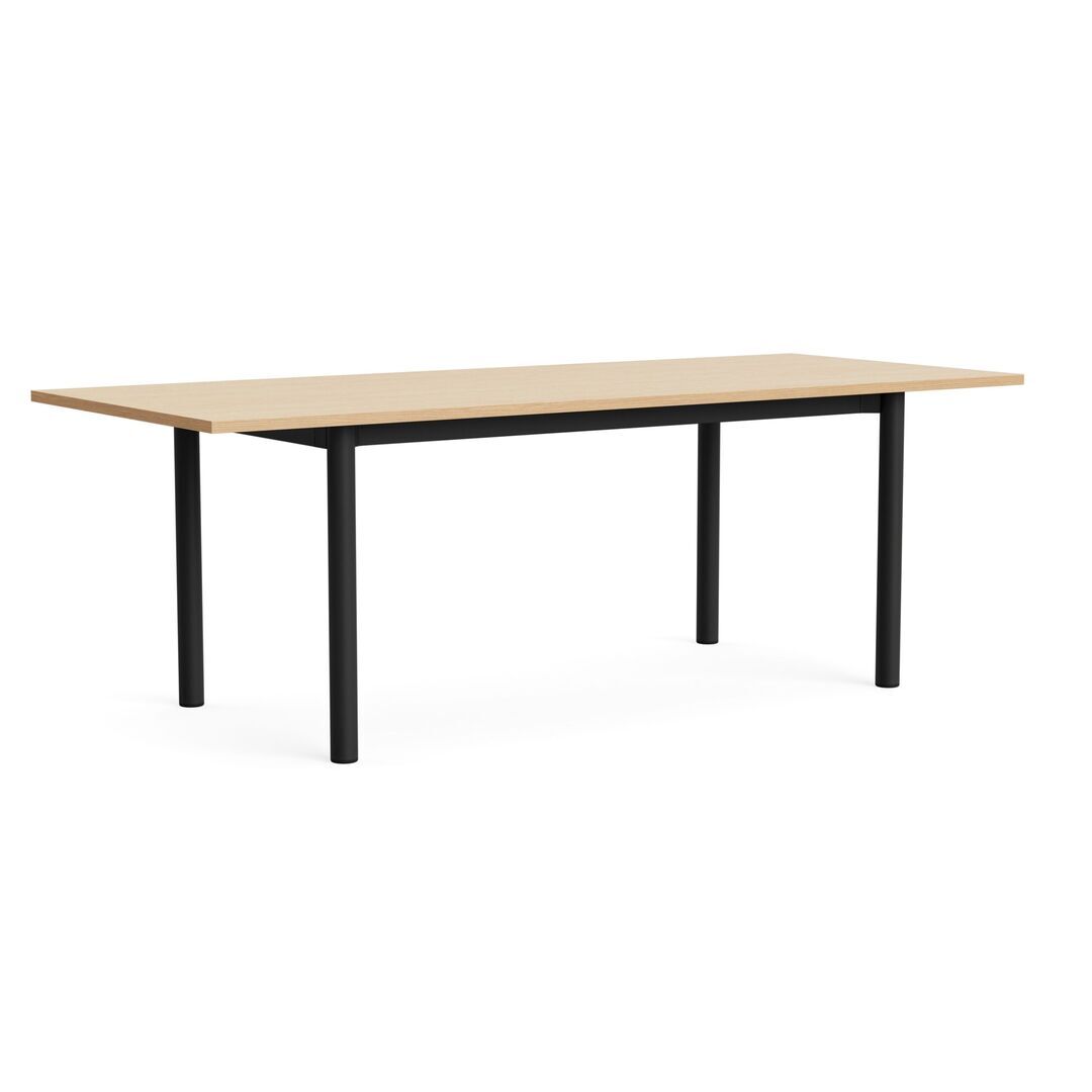 HAY Living Überhang Esstisch Annex von Hay L: 220 cm, Eiche Wasser lackiert, Charcoal