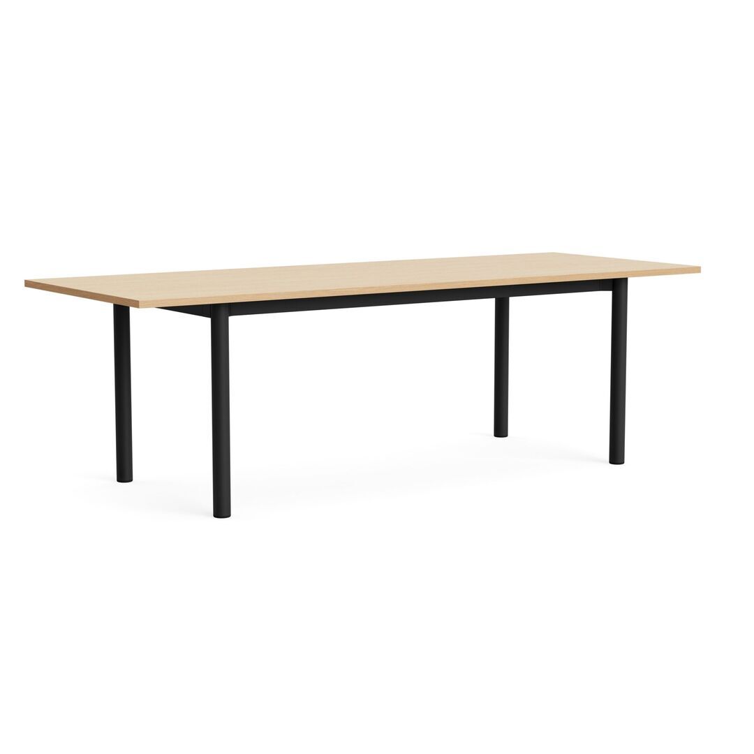 HAY Living Überhang Esstisch Annex von Hay L: 240 cm, Eiche Wasser lackiert, Charcoal
