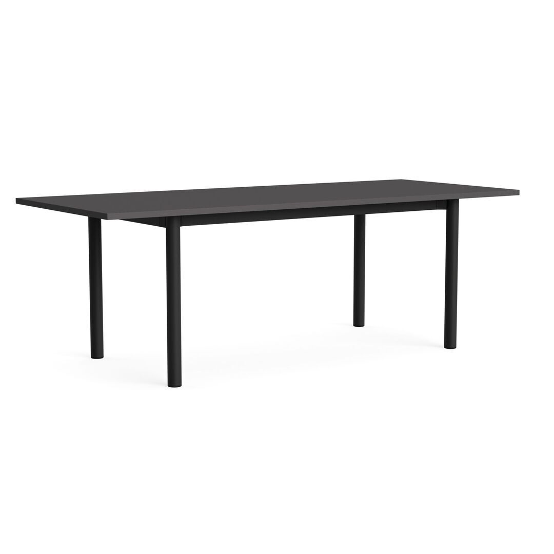 HAY Living Überhang Esstisch Annex von Hay L: 220 cm, Linoleum Dark Grey, Charcoal