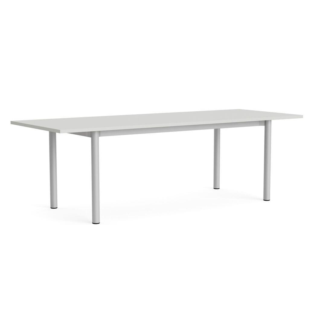 HAY Living Überhang Esstisch Annex von Hay L: 240 cm, Linoleum Cloud Grey, Natural