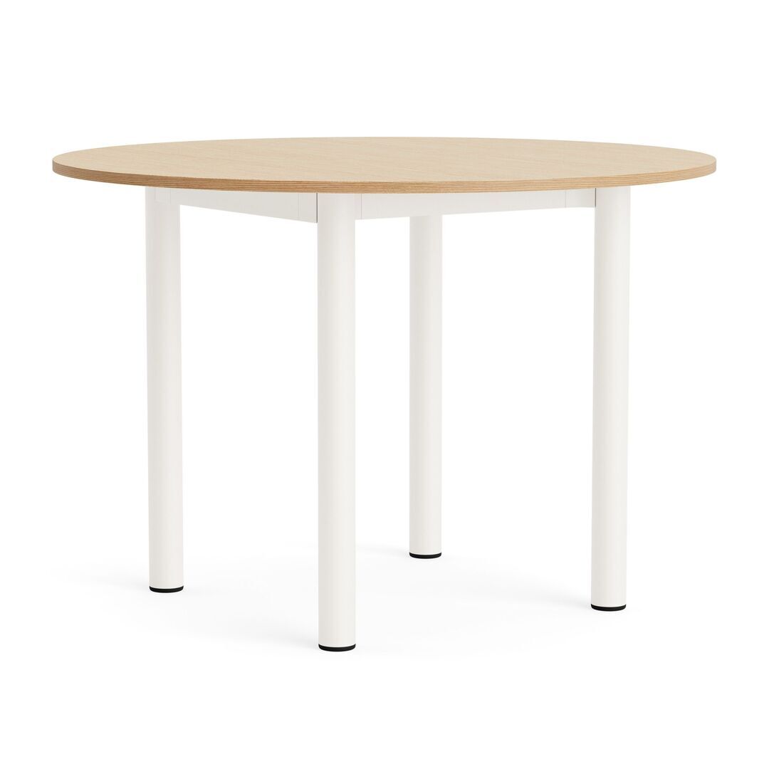 HAY Living Runder Esstisch Annex von Hay Ø: 110 cm, Eiche Wasser lackiert, Cream white