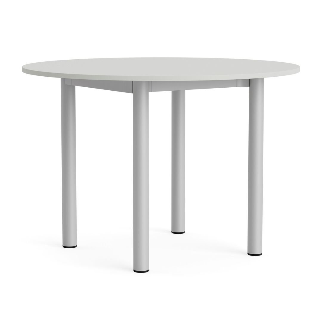 HAY Living Runder Esstisch Annex von Hay Ø: 110 cm, Linoleum Cloud Grey, Natural