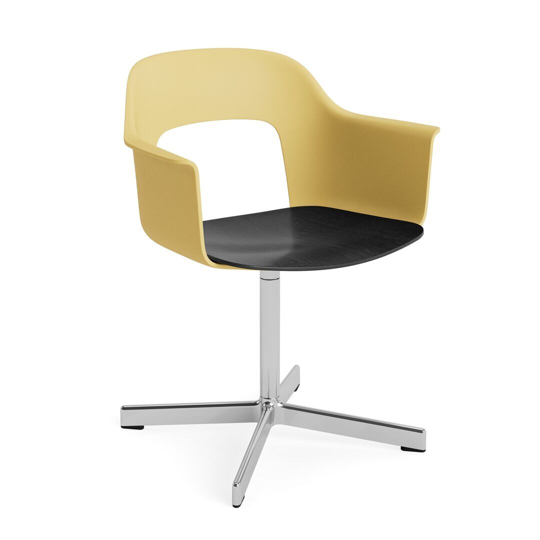 HAY Living Armlehnstuhl mit Drehgestell Layout 232 von Hay Biscotti, Aluminium poliert, Black
