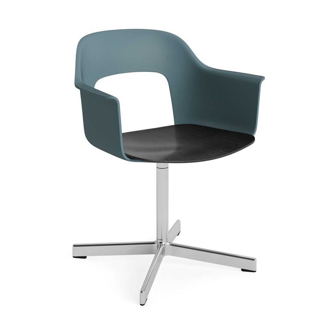 HAY Living Armlehnstuhl mit Drehgestell Layout 232 von Hay Ocean, Aluminium poliert, Black