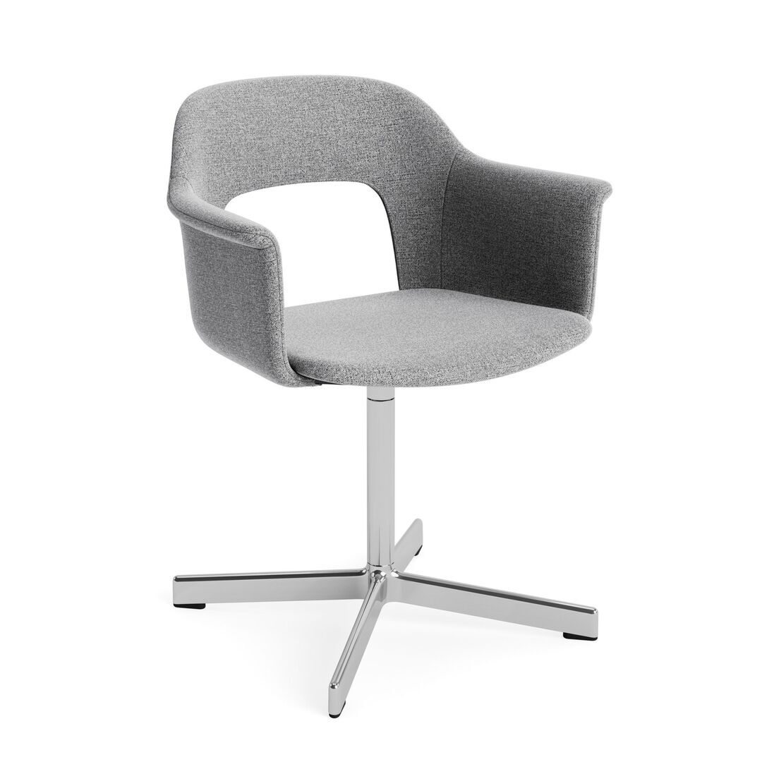 HAY Living Armlehnstuhl mit Drehgestell und Vollpolsterung Layout 234 von Hay Aluminium poliert, Hallingdal - 130