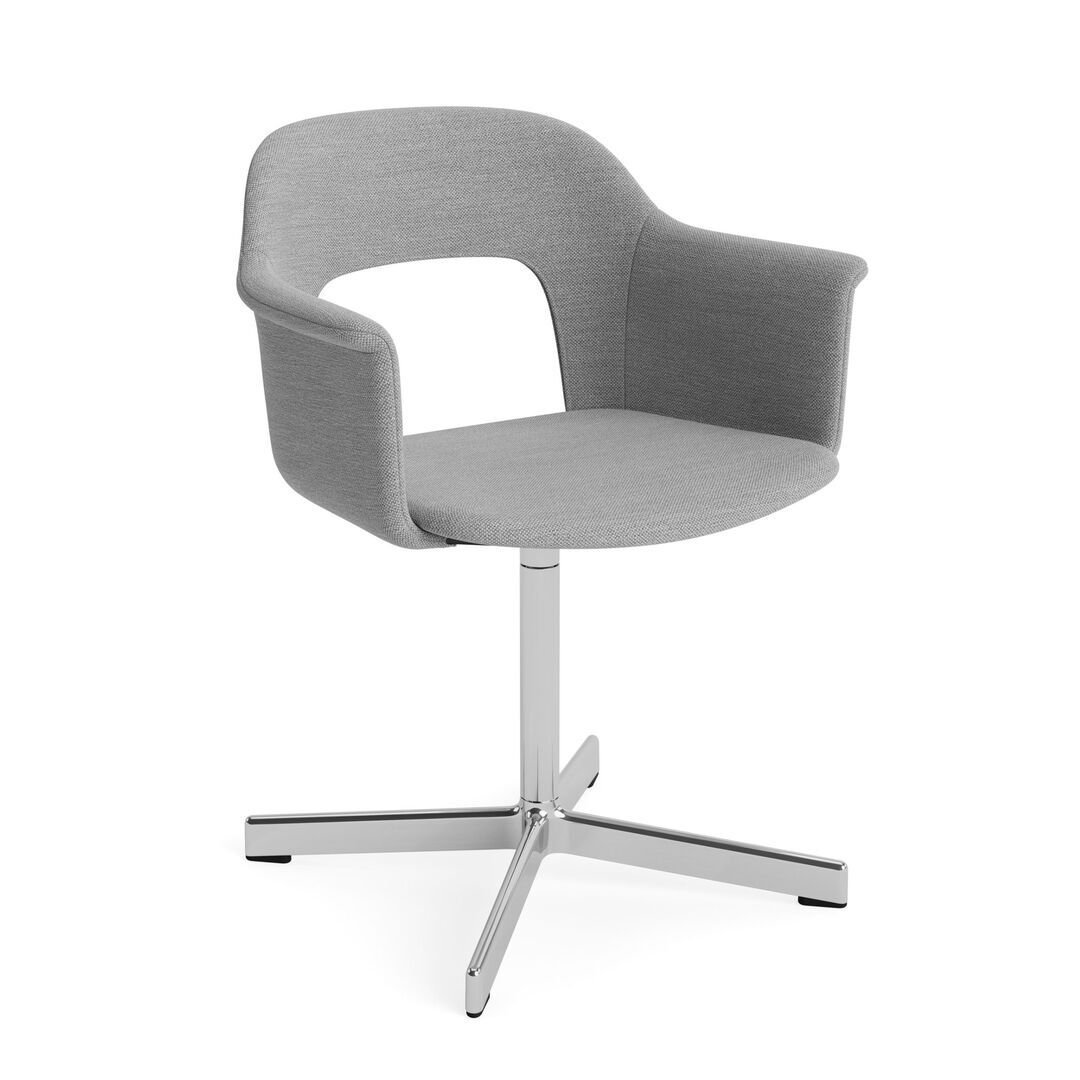 HAY Living Armlehnstuhl mit Drehgestell und Vollpolsterung Layout 234 von Hay Aluminium poliert, Mode - 008