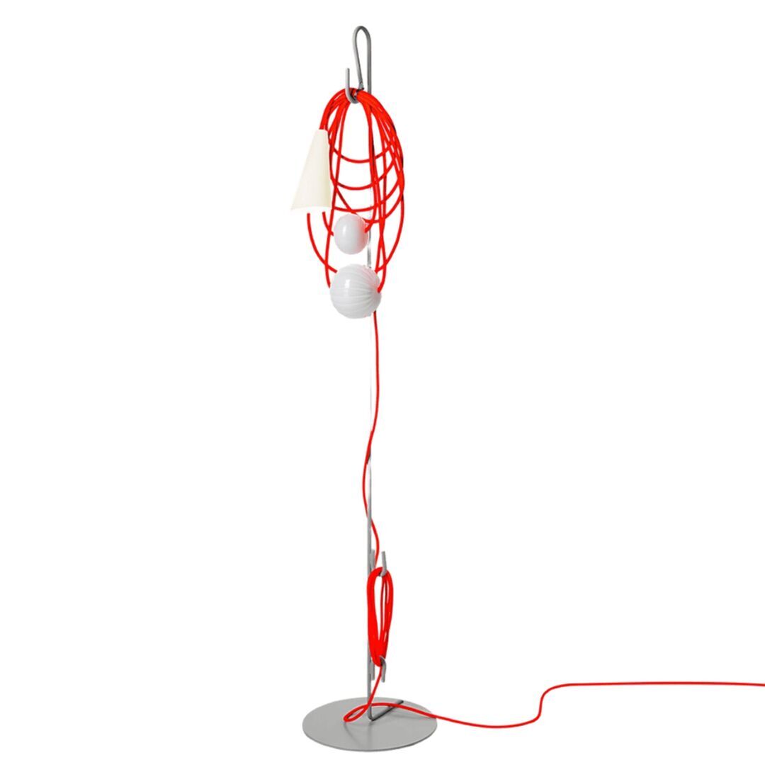 Foscarini Stehleuchte Filo Boden von Foscarini  Hellrosa RAL 3015, Eastern Coral, Weiss / Weiss
