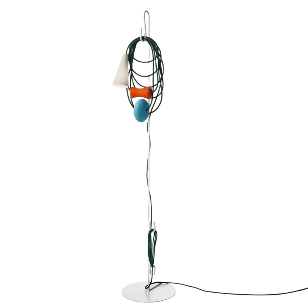 Foscarini Stehleuchte Filo Boden von Foscarini  Hellrosa RAL 3015, Teodora, Weiss / Weiss