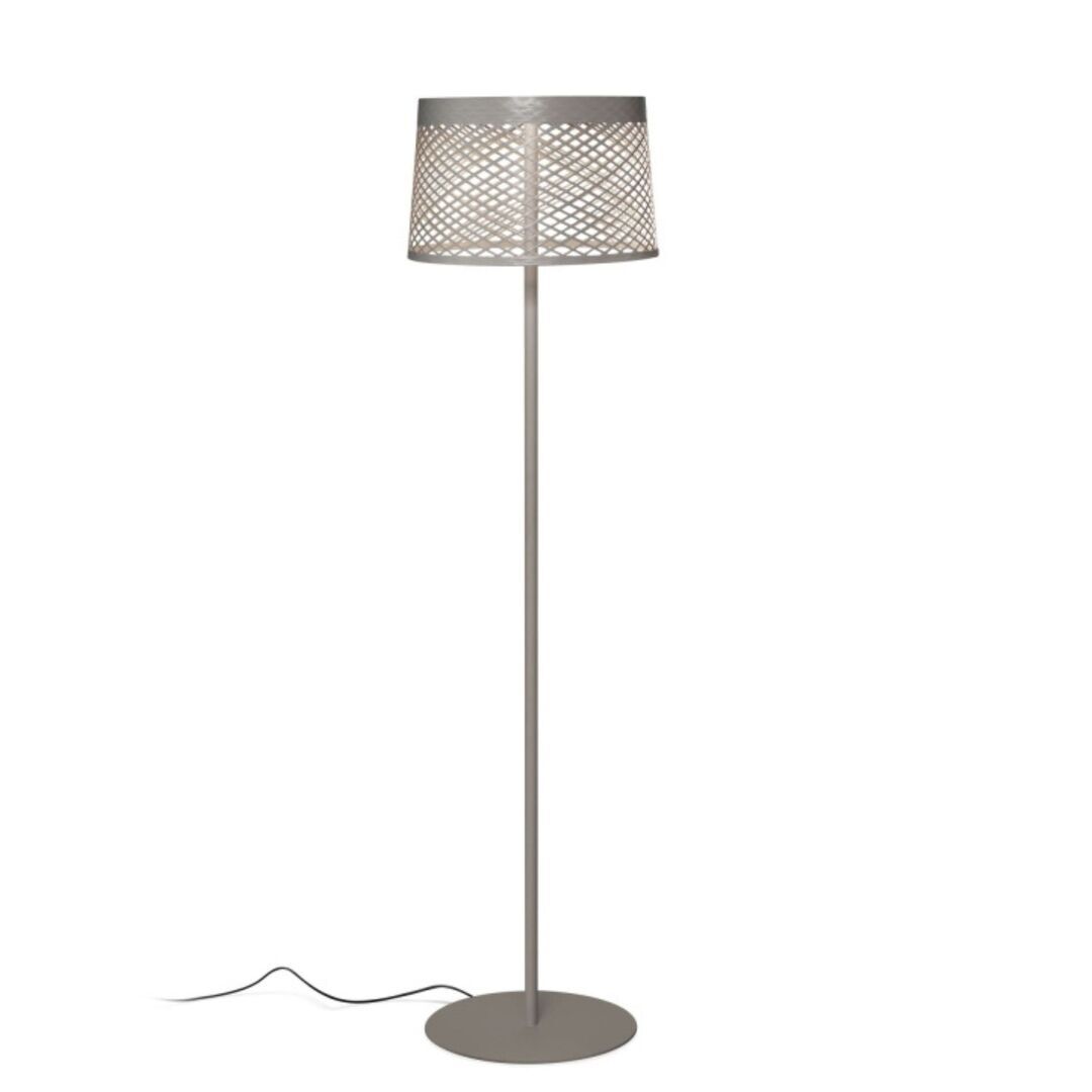 Foscarini Stehleuchte Twiggy Grid Lettura Aussenbereich von Foscarini  Hellrosa RAL 3015, Greige, Weiss / Weiss