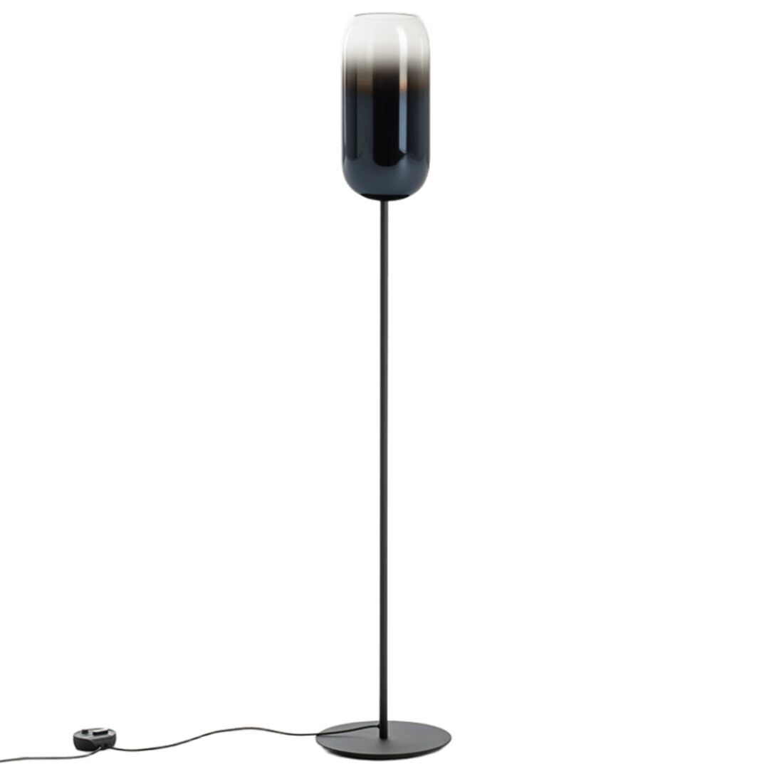 Artemide Artemide Gople Stehleuchte Hellrosa RAL 3015, Weiss / Weiss, Schwarz / Saphirblau