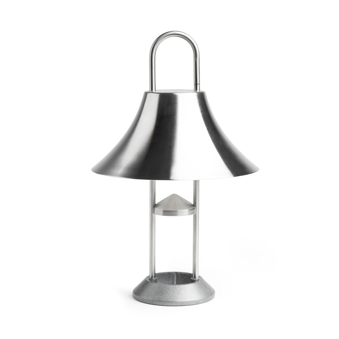 HAY Living Tragbare Leuchte Mousqueton von Hay Brushed Stainless Steel