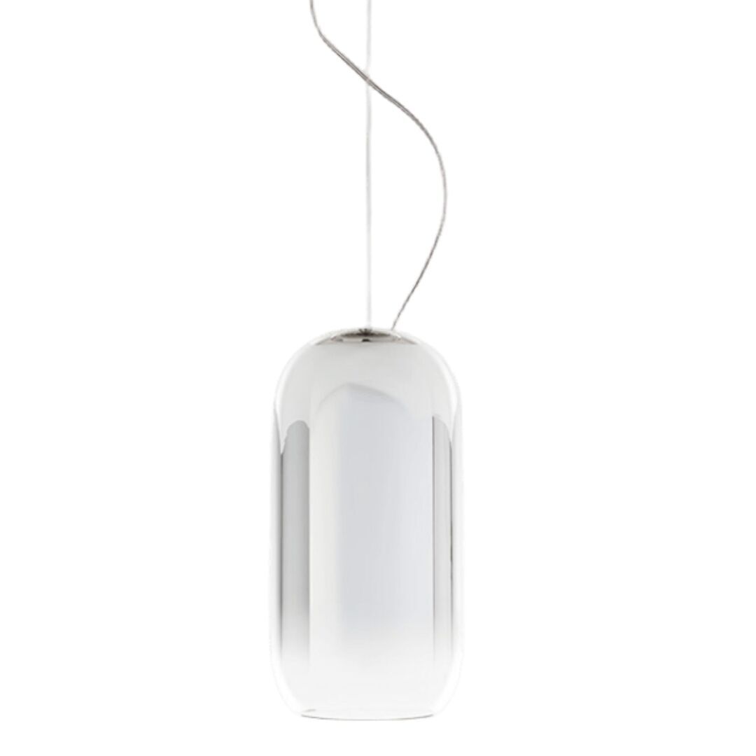 Artemide Artemide Gople Mini Pendelleuchte Hellrosa RAL 3015, Weiss / Weiss, 1406010A, silber