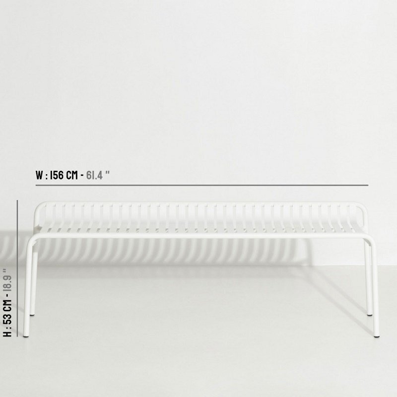 Petite Friture Week-end Garden bench without back - white