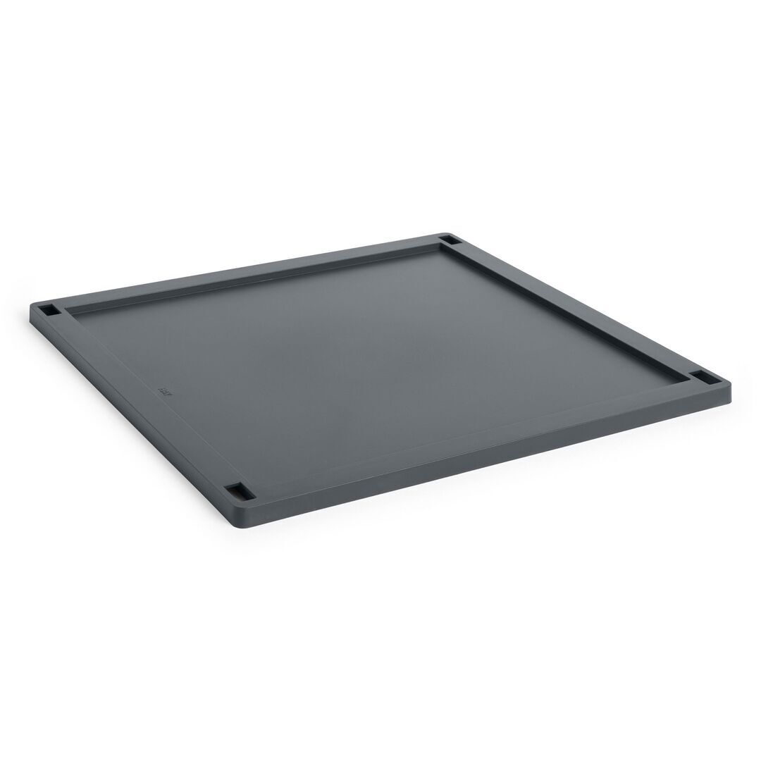 HAY Accessoires Colour Crate Lid Metal Large Plastic von Hay Charcoal