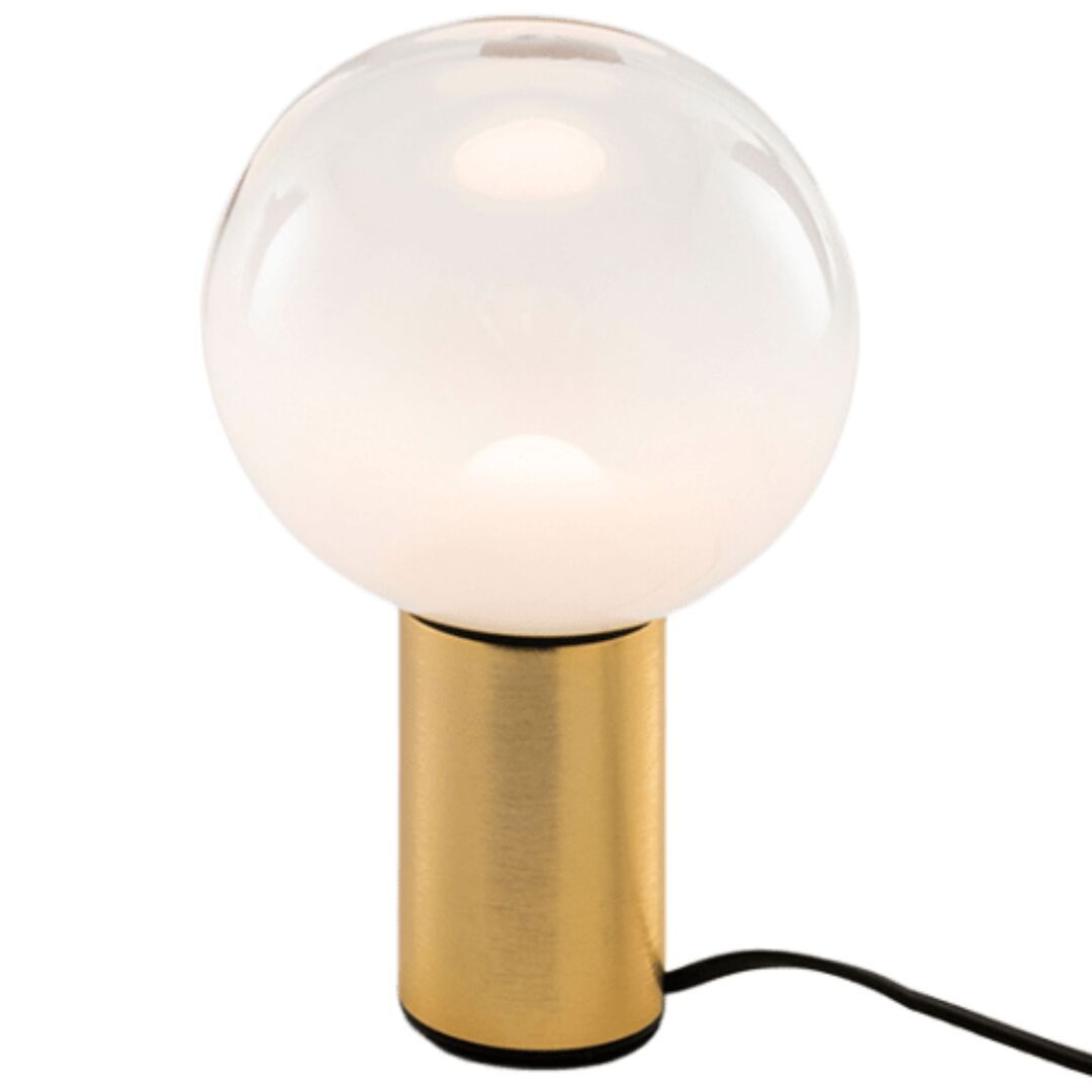Artemide Artemide Laguna Tavolo Tischleuchte Hellrosa RAL 3015, Weiss / Weiss, Messing - ø 16 cm