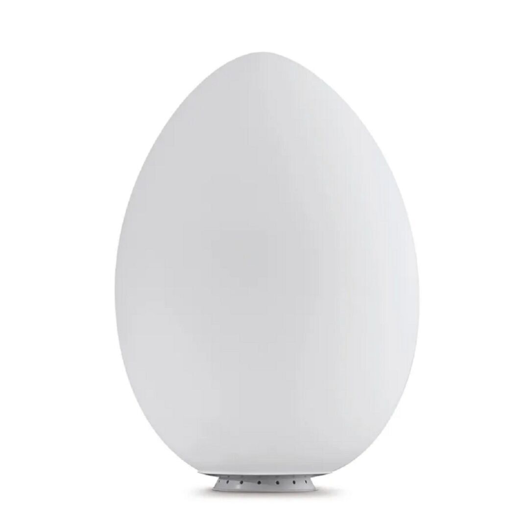 FontanaArte Tischleuchte Uovo 2646 von FontanaArte  Hellrosa RAL 3015, Weiss / Weiss, weiß/Glas/groß/Ø 43 x 62