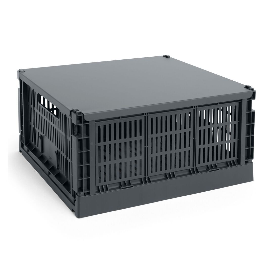 Aufbewahrungsbox Colour Crate Square L von Hay, Charcoal