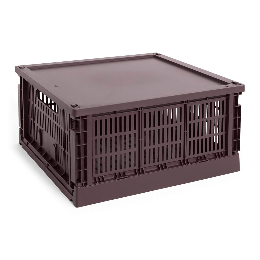 Aufbewahrungsbox Colour Crate Square L von Hay, Bordeaux