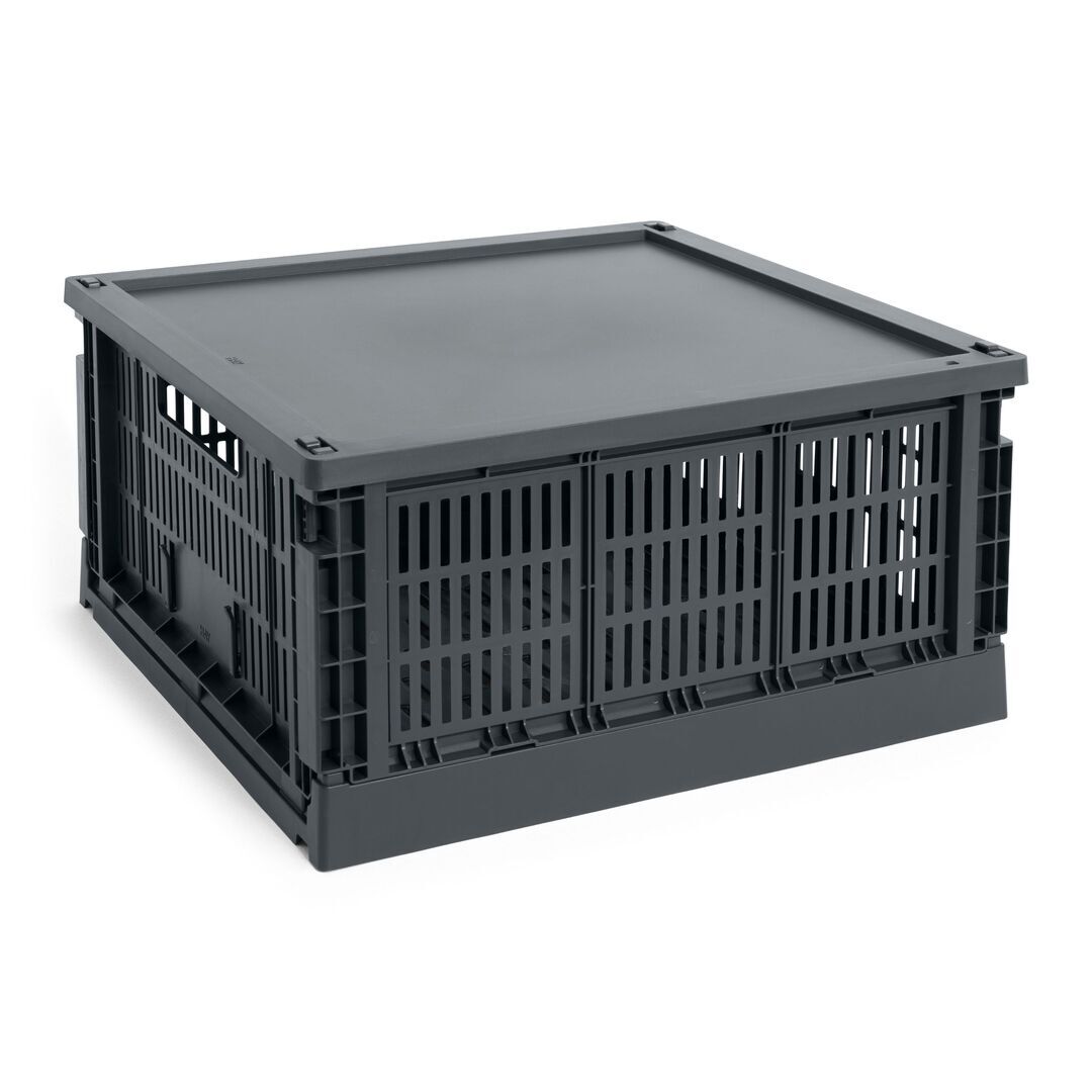 Aufbewahrungsbox Colour Crate Square L von Hay, Charcoal