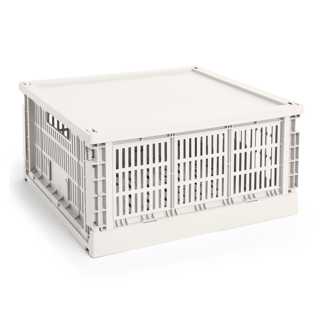 Aufbewahrungsbox Colour Crate Square L von Hay, Off-White