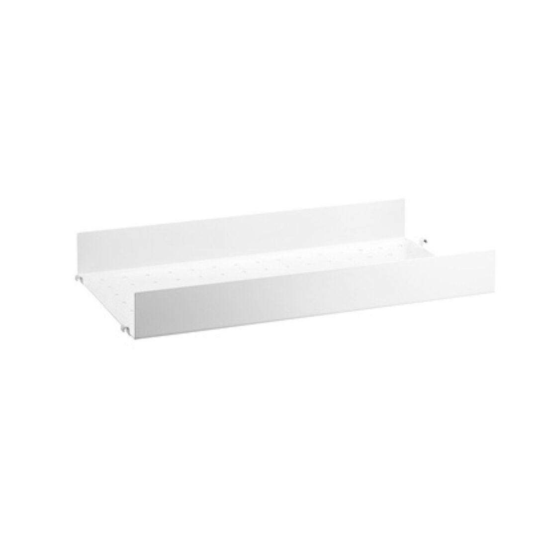 String Furniture Metal Shelf with High Edge Weiss, B: 58 cm, T: 30 cm