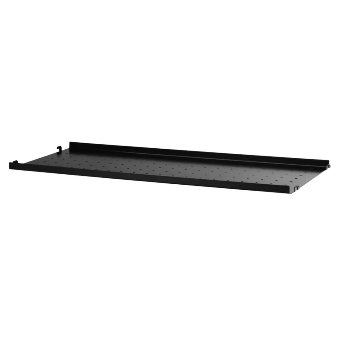 String Furniture Metal Shelf with Low Edge Schwarz, B: 78 cm, T: 30 cm