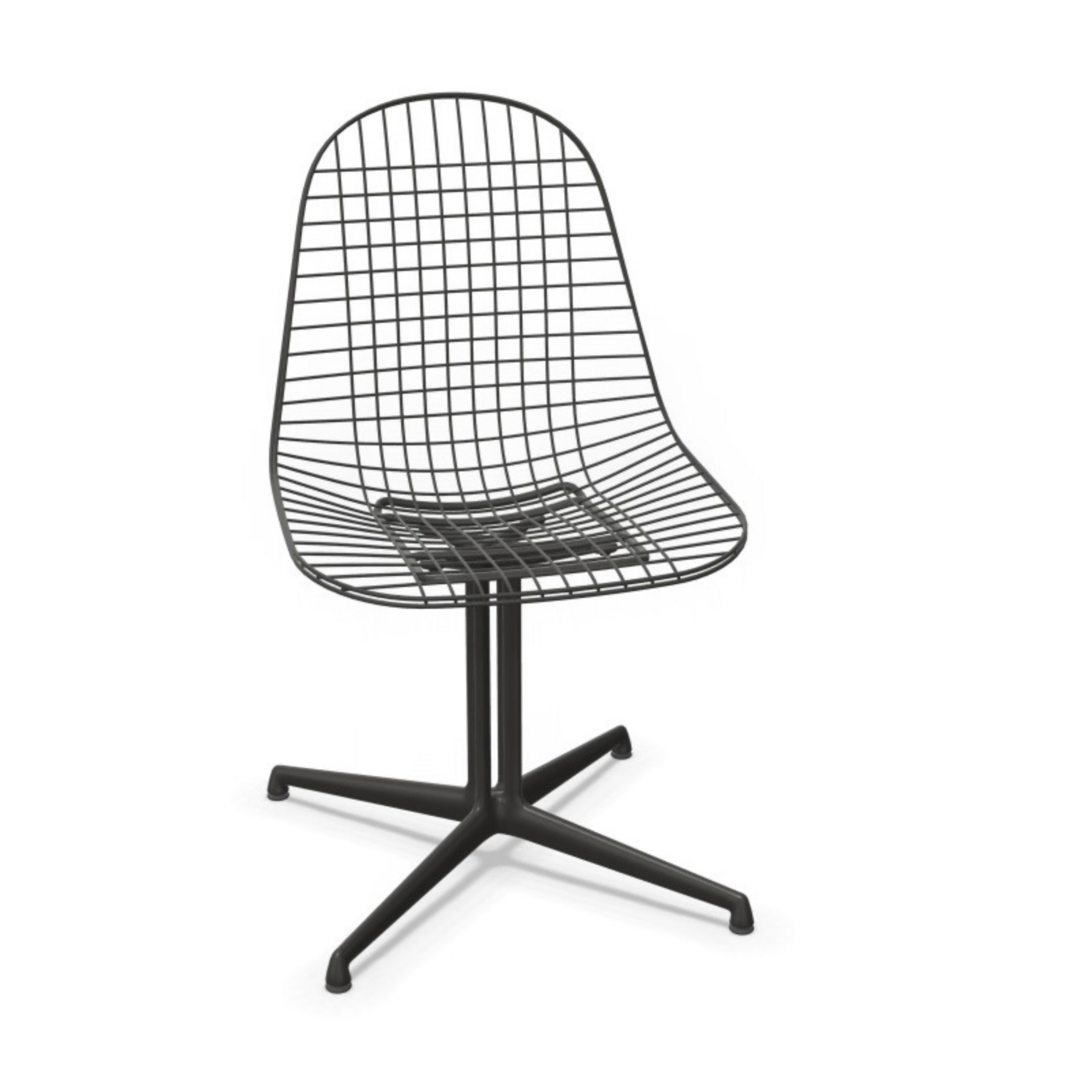 Vitra Wire Chair DKL Basic Dark 30 pulverbeschichtet (glatt), Filzgleiter tiefschwarz 12 für harte Böden 05