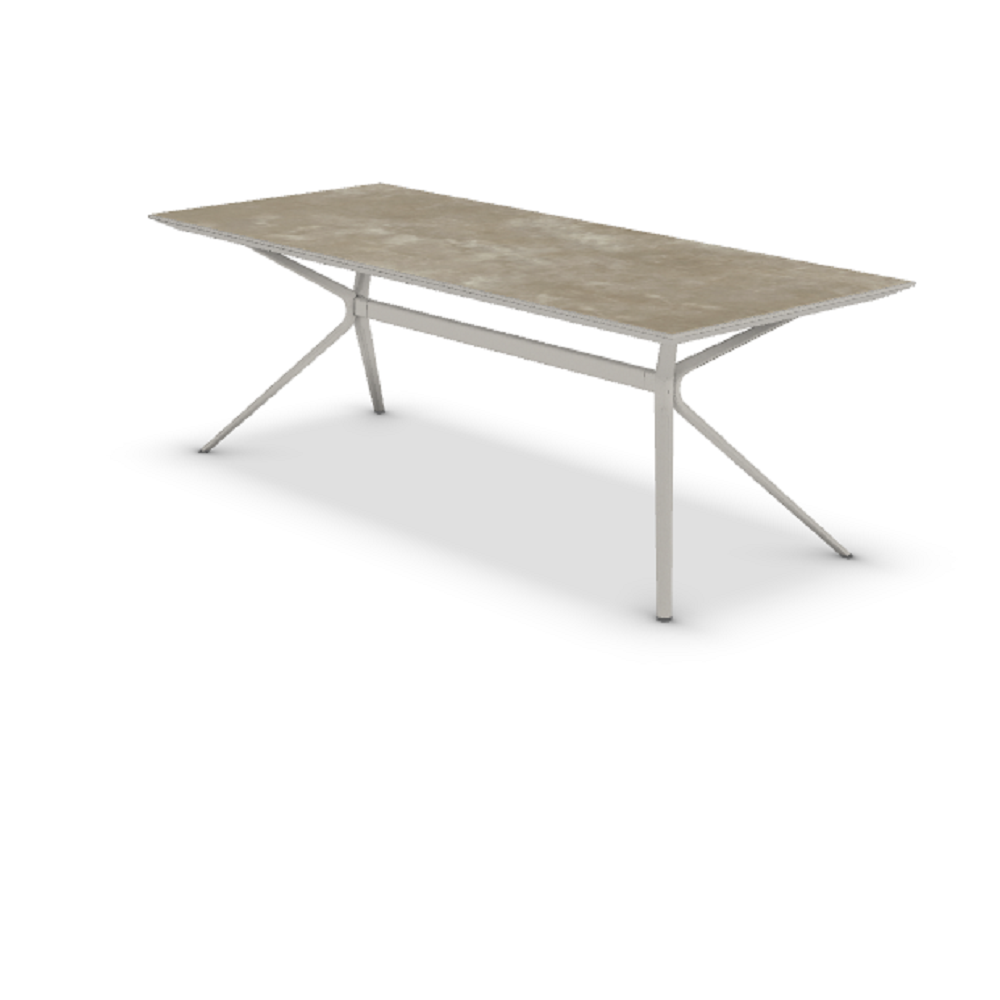 Fast Moai Outdoor Esstisch Stein - Haselnussbraun-Eisen-Grau