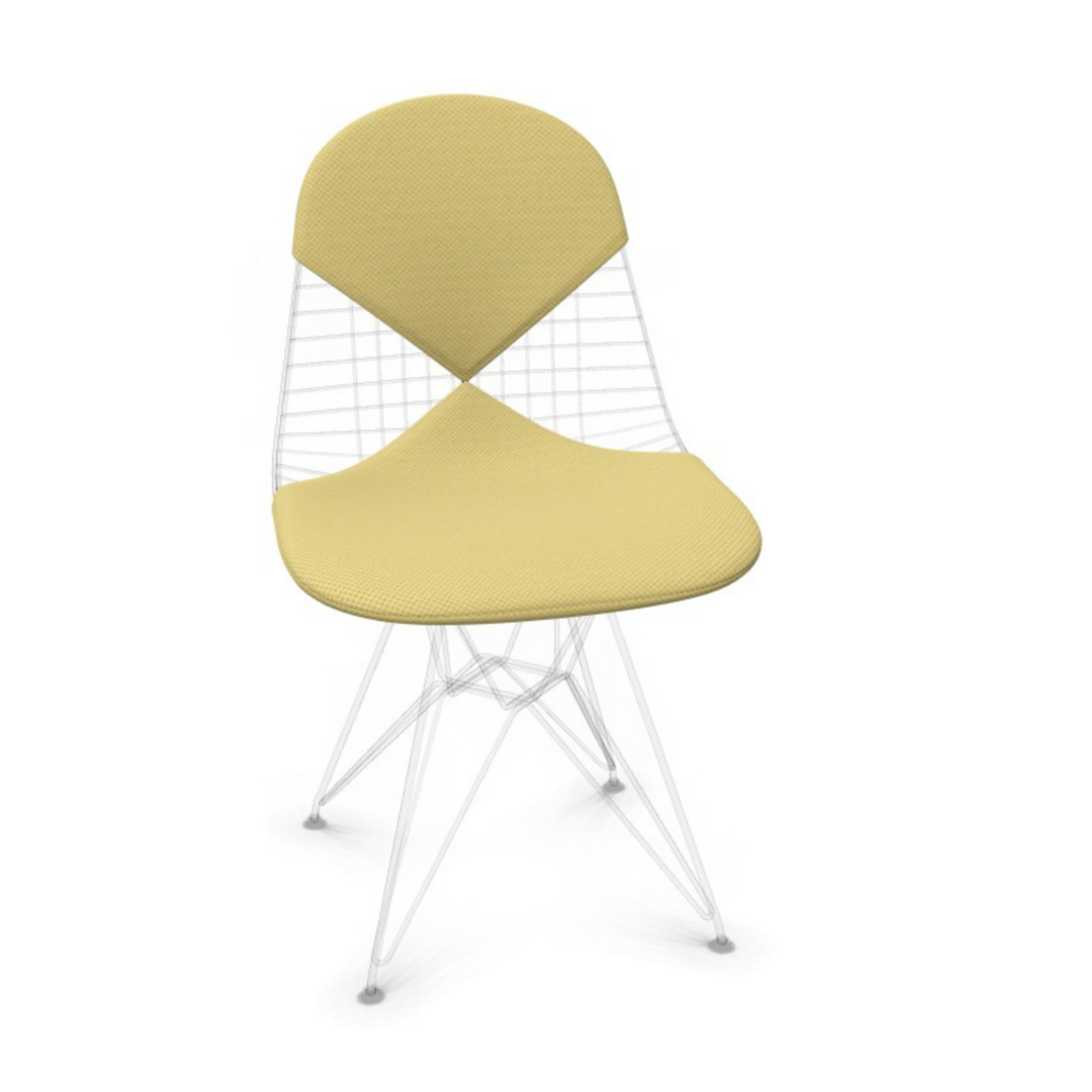 Vitra Wire Chair Bikini Outdoor Bezug Goldgelb-Weiss - Apollo