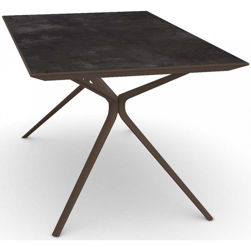 Fast Moai Outdoor Tisch Stein rechteckig - Gestell Dunkelbraun